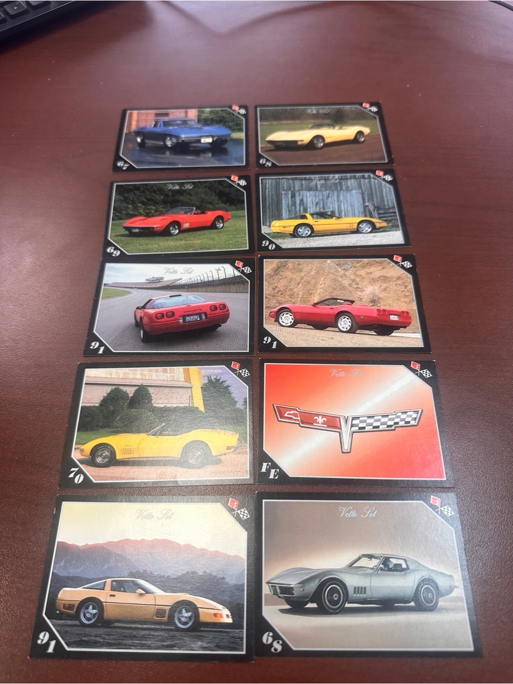 Vintage Corvette Trading Card Lot - Multiple Colors